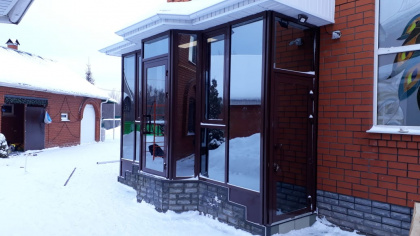 Входная группа Алюминиевая с крышей (Под ключ) "Боровецкая"